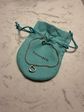 Tiffany & Co. Silver Heart Rope Bracelet with Blue Pouch